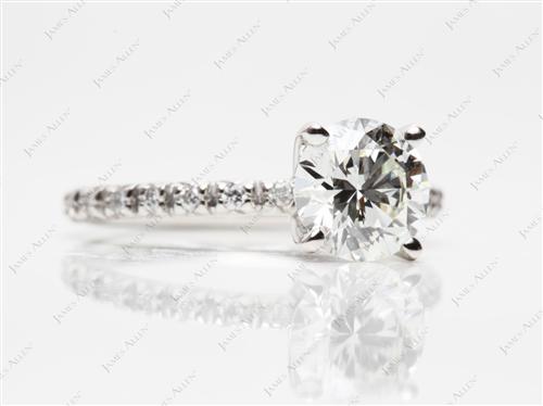 Platinum 1.25 Round cut Bridal Wedding Sets