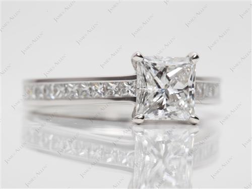 Platinum 1.20 Princess cut Channel Setting Ring