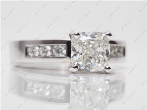Platinum 1.81 Cushion cut White Gold Wedding Sets