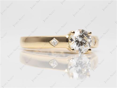 Gold 0.58 Round cut Solitaire Diamond Ring