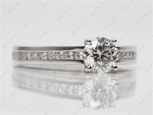 Platinum 0.65 Round cut Channel Set Diamond Rings