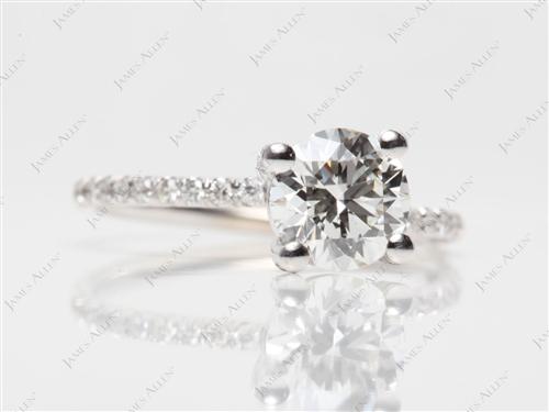White Gold 1.21 Round cut Engagement Ring