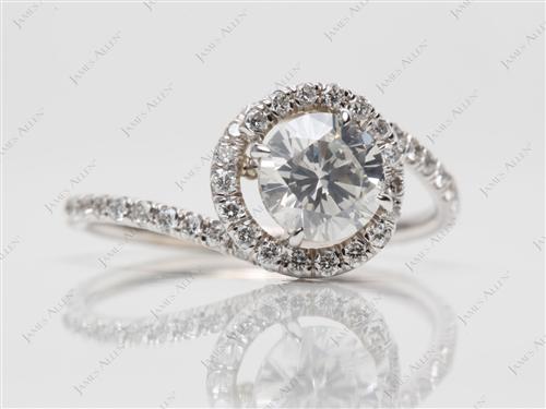 White Gold 1.03 Round cut Diamond Rings