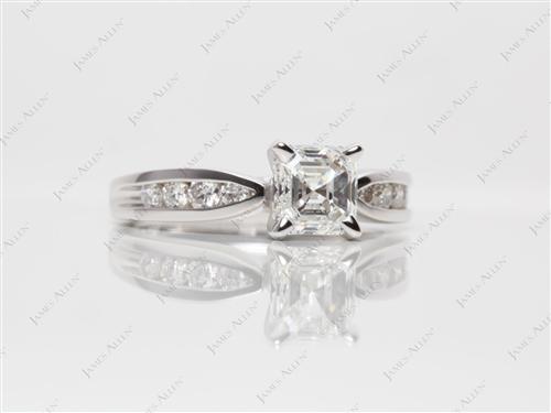 White Gold 1.20 Asscher cut Channel Cut Ring