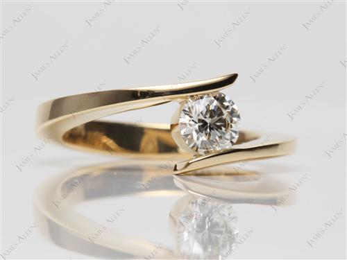 Gold 0.51 Round cut Solitaire Ring