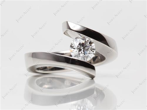 Platinum 0.79 Round cut Tension Diamond Engagement ring