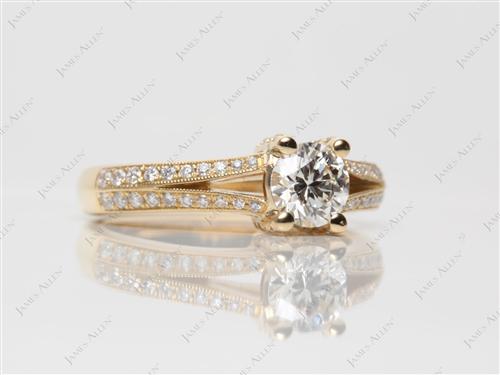 Gold 0.62 Round cut Pave Ring