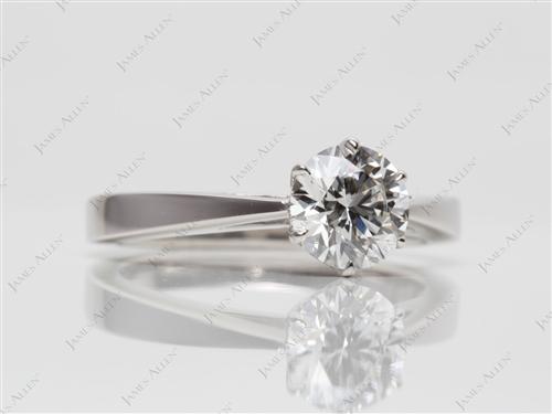 Platinum 1.03 Round cut Solitaire Engagement Rings