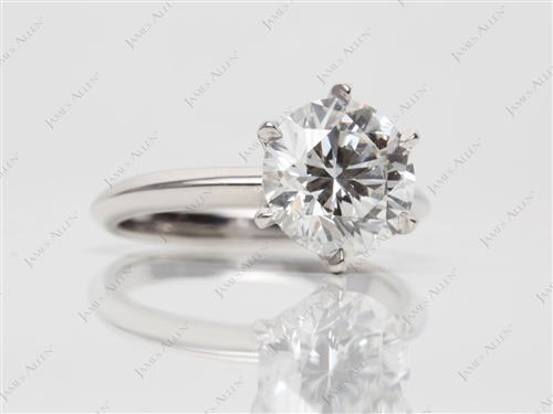 Platinum 2.39 Round cut Diamond Solitaire Ring Settings