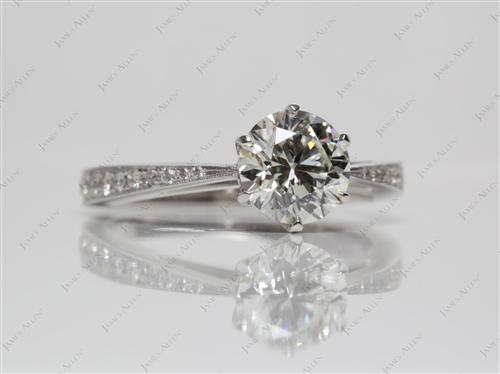 White Gold 1.30 Round cut Pave Engagement Ring