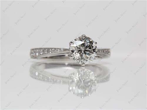 Platinum 1.21 Round cut Diamond Pave Ring
