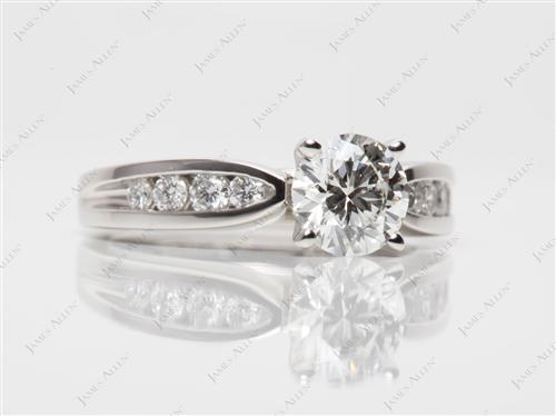 Platinum 1.00 Round cut Channel Set Diamond Engagement Rings