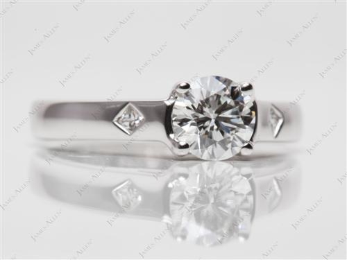 White Gold 0.73 Round cut Solitaire Ring