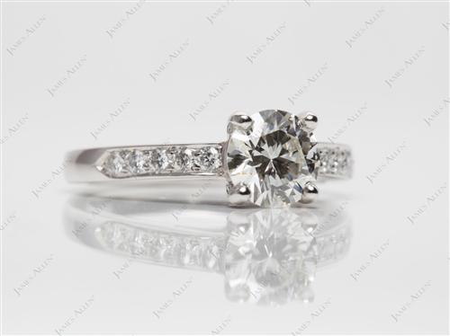 Platinum 0.88 Round cut Diamond Pave Ring
