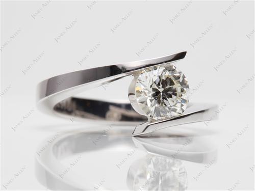 White Gold 1.04 Round cut Solitaire Ring Settings