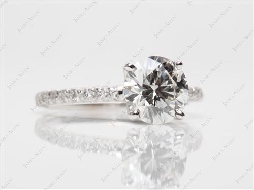 White Gold 1.70 Round cut Micro Pave Rings