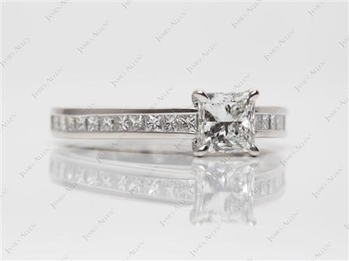 Platinum 0.70 Princess cut Channel Set Diamond Band