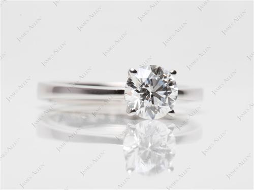 White Gold 0.80 Round cut Diamond Solitaire Ring Settings