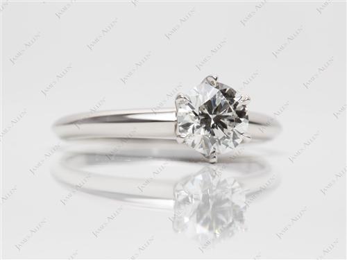 Platinum 0.81 Round cut Solitaire Ring Setting