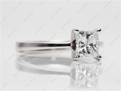 Platinum 1.09 Princess cut Solitaire Ring Designs