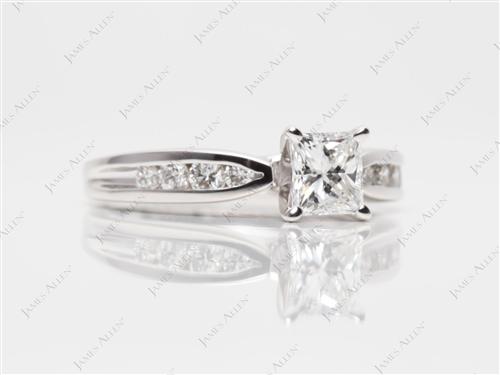 White Gold 0.70 Princess cut Channel Set Eternity Rings