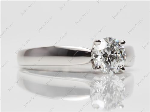 Platinum 1.00 Round cut Diamond Solitaire Rings