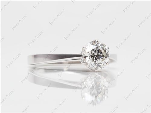 White Gold 1.02 Round cut Diamond Solitaire Engagement Ring