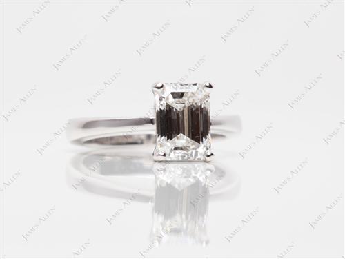 White Gold 1.30 Emerald cut Engagement Ring