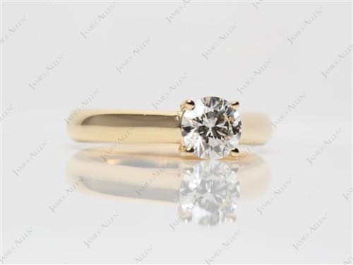 Gold 0.80 Round cut Diamond Engagement Solitaire Rings