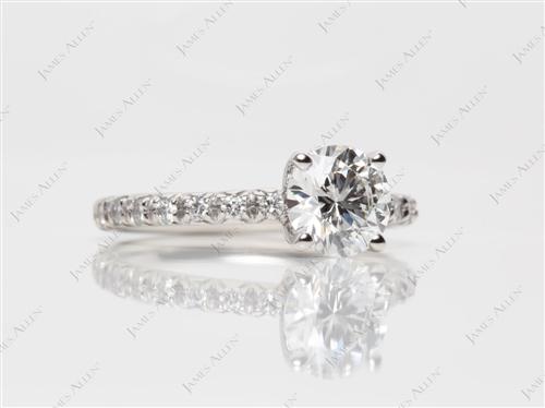 Platinum 1.23 Round cut Diamond Rings