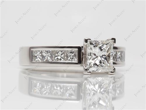 Platinum 1.09 Princess cut Channel Engagement Ring