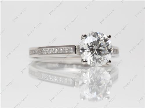Platinum 1.53 Round cut Channel Cut Ring