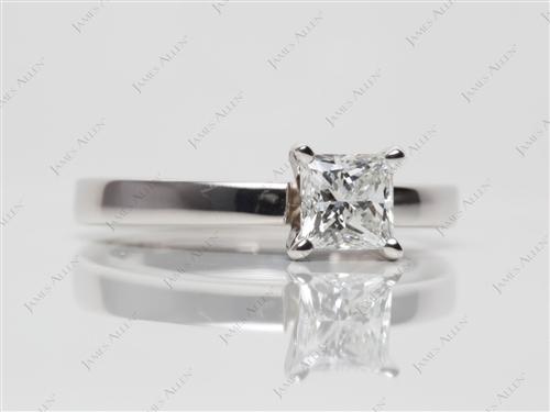 White Gold 0.70 Princess cut Engagement Rings