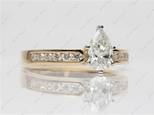 Gold 1.20 Pear shaped Channel Setting Engagement Ring