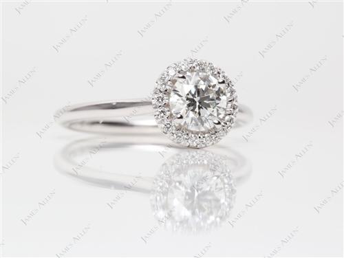 White Gold 0.76 Round cut Pave Ring Settings