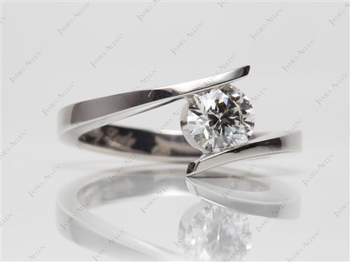 Platinum 0.93 Round cut Engagement Rings