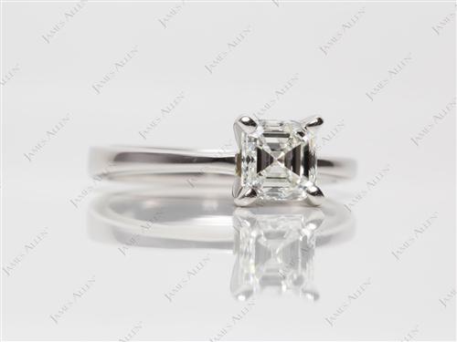 Platinum 1.05 Asscher cut Solitaire Ring