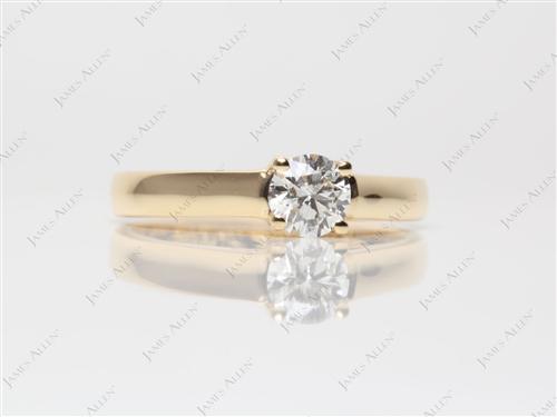 Gold 0.51 Round cut Engagement Ring