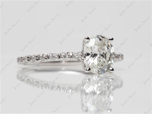 White Gold 1.01 Oval cut Gold Wedding Ring Sets