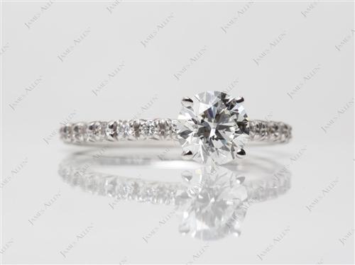 White Gold 1.08 Round cut Diamond Ring