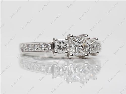 Platinum 0.50 Princess cut Engagement Rings