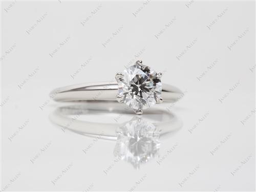 Platinum 0.90 Round cut Solitaire Engagement Ring