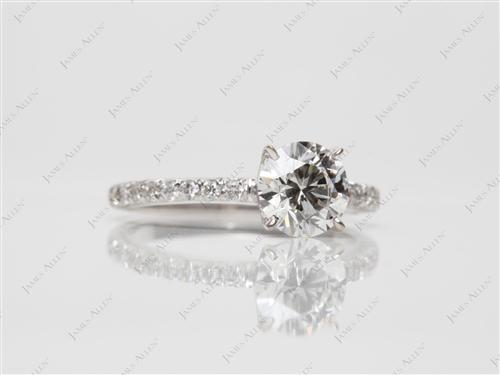 White Gold 0.90 Round cut Pave Ring