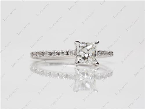 White Gold 0.60 Princess cut Gold Wedding Ring Sets