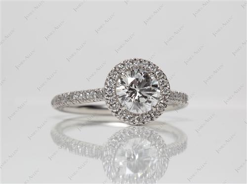 Platinum 0.97 Round cut Pave Ring