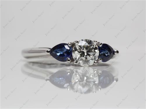 Platinum 0.70 Round cut Antique Ruby Rings