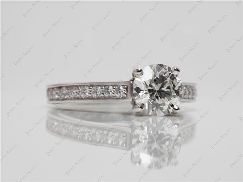 Platinum 1.30 Round cut Pave Diamond Ring