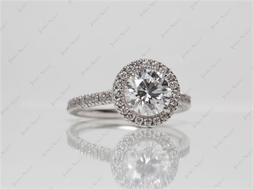White Gold 1.13 Round cut Engagement Ring