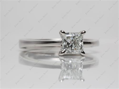 Platinum 1.01 Princess cut Diamond Solitaire Engagement Ring