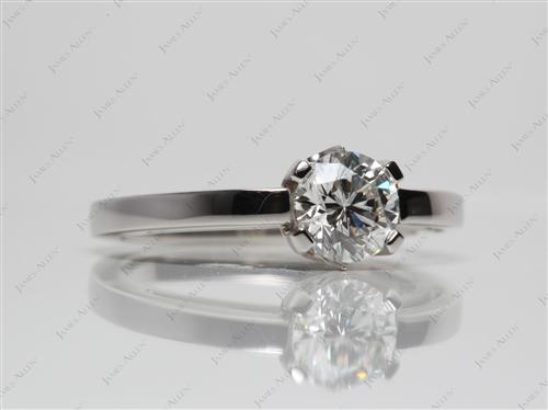 Platinum 0.91 Round cut Solitaire Engagement Rings